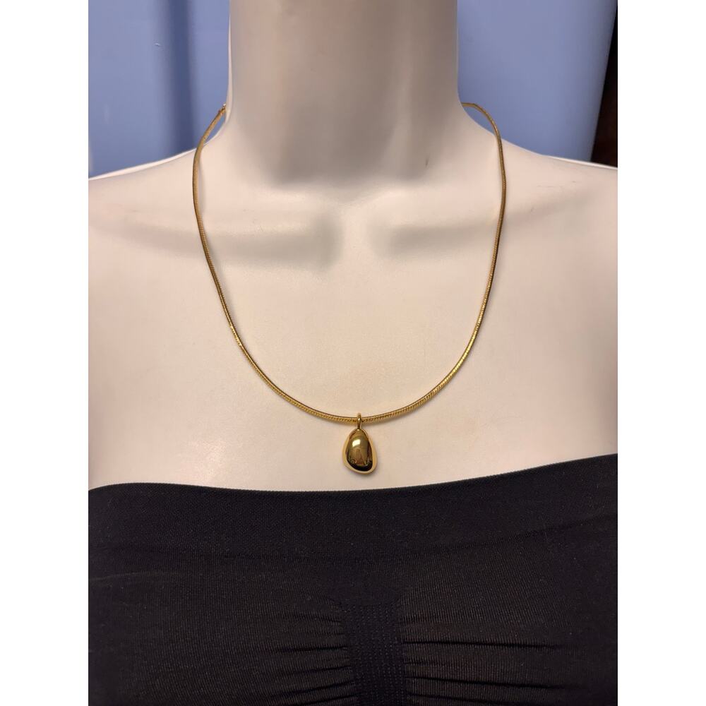 Panacea Gold Pebble Pendant Necklace Women’s Adjustable Gold-Tone Choker